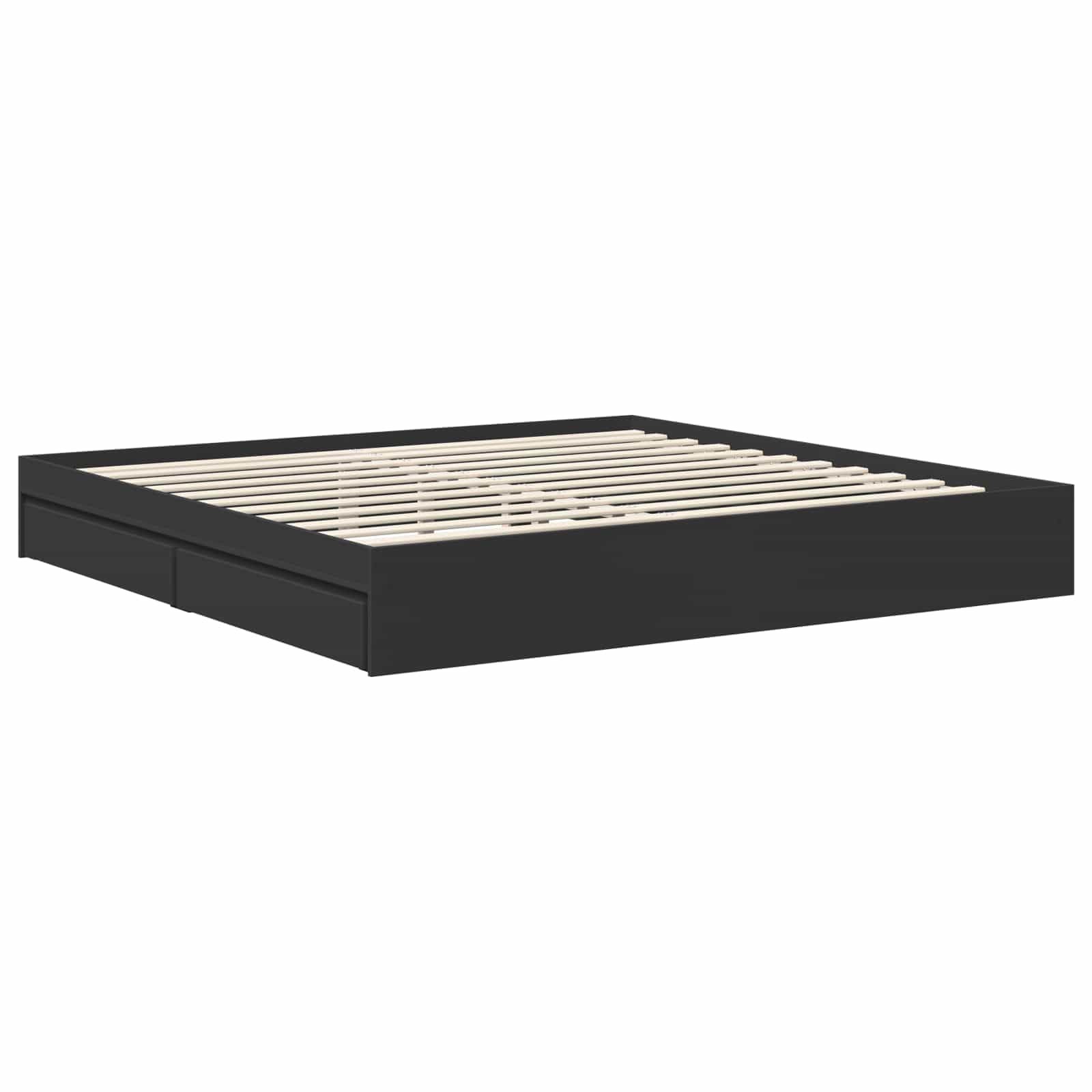 Drewnopochodna nowoczesna z eleganckim wezgłowiem 200x200 cm Czarny