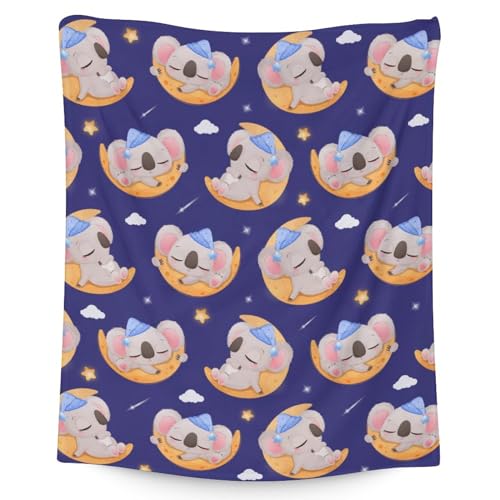 Koala Blanket Gifts - 60"x80" Cute Throw for Women, Girls - Purple Soft Fuzzy Blankets for Bed, Couch & Living Room