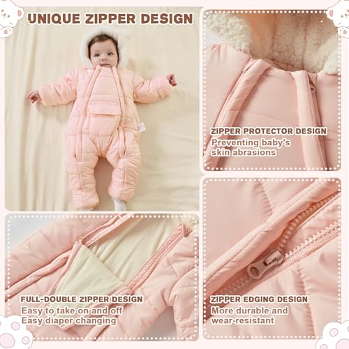 Baby Girls Boys Snowsuit Newborn Winter Clothes Jumpsuit Romper Infant Hooded Fleece Coat Jacket Outwear2