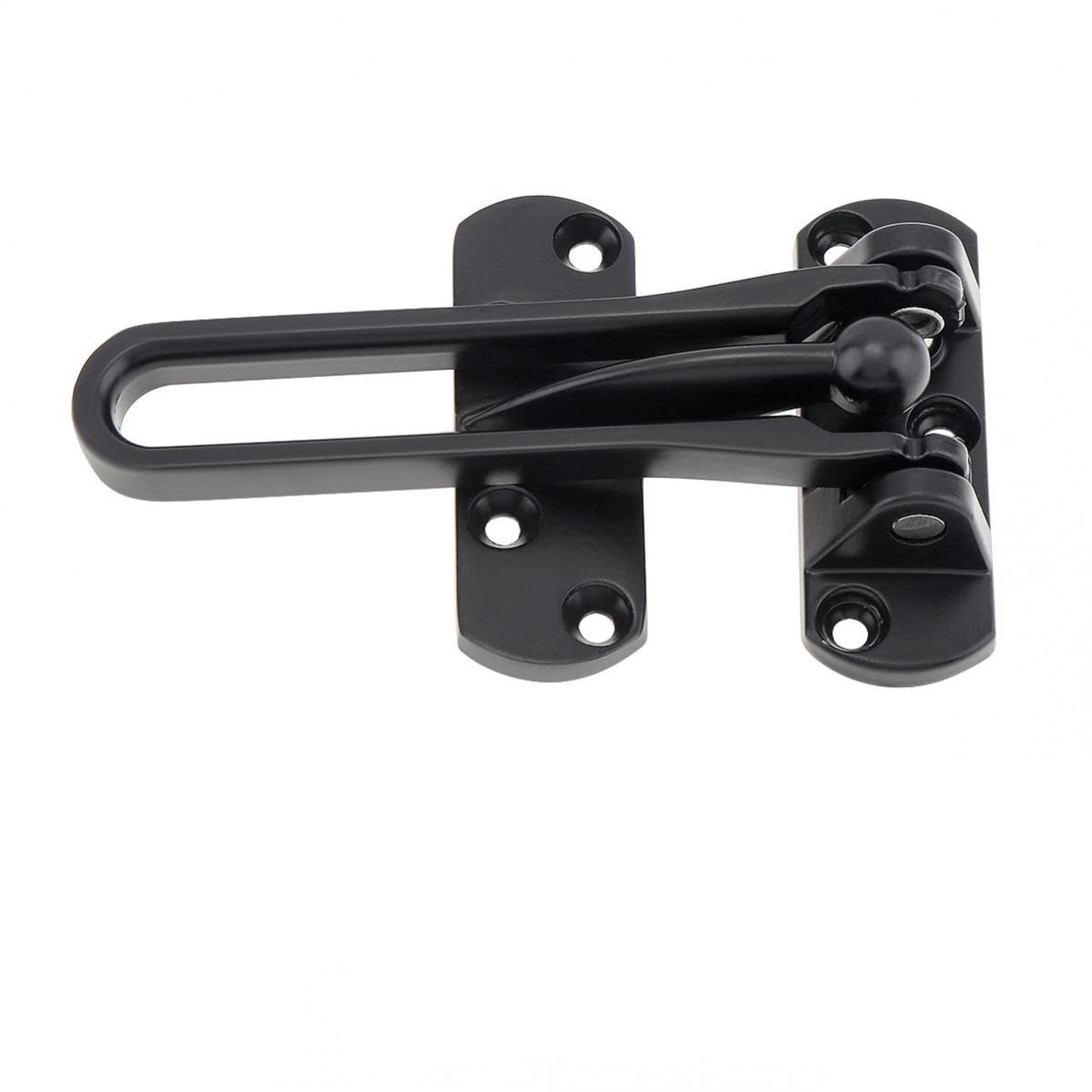 Lkfjnhepf Black Door Chain Door Bolt Home Anti-Theft Room Bar Zinc Alloy Lock Latch For & Hotel Security Chain U Swing Front(Black)