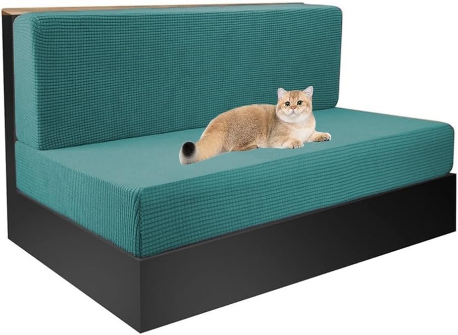 Stretch RV Dinette Booth Cushions Covers Stretchable Camper Seats Chair Slipcover Backrest Cover RV Camper Car Bench Cover Loveseat Sofa Slipcover Furniture Protectors ( Color : Dark green , Size : 2