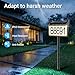Solar House Number Sign, deerdance LED Illuminated Outdoor Address Plaque with Smart Control, 3-Color in 1 Waterproof Solar Powered House Number Light with Stakes for Outside Home, Yard, Street, House
