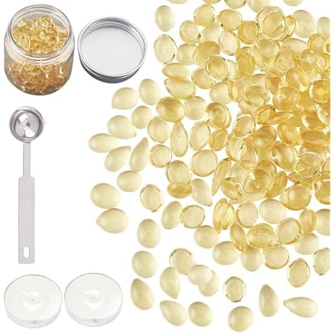 CRASPIRE Transparent Yellow Sealing Wax Beads Set Cover