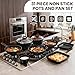 Pots and Pans Set Non Stick, 31 Piece Kitchen Induction Cookware & Bakeware Set, Nonstick Kitchen Cooking Pans Set with Frying Pans Set Grill Pan Saucepan Baking Sheet & Utensils, PFOA Free
