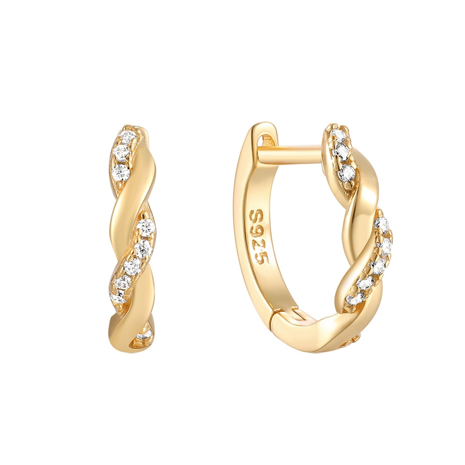 Orecchini Argento 925 Zircone Mosaico Di Forma C Oro Orecchini Da Donna A Cerchio