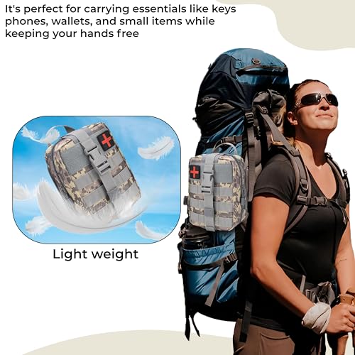 Image of Kraptick Medical MOLLE Pouch | Tactical First Aid Kit Bag | Military Emergency Medical Pouchs | Waterproof & Durable Trauma Kit Pouch | Compact MOLLE Medic Bag for Outdoor, Camping & Survival (Grey)