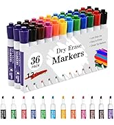 Dry Erase Markers 10 Pack - Chisel Tip Whiteboard Markers, Low Odor, 5 Assorted Colors (Black, Blue, Red, Green, Purple) For Classroom & Office