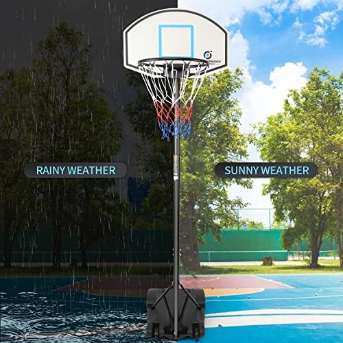 PP PERFORMANCE Junior Basketball Hoop Height Adjustable Free Standing Portable Basketball Stand for Kids
