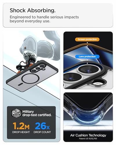 Image of Spigen Ultra Hybrid MagFit | Samsung Galaxy S26 Case [Transparent] [Air Cushion Protection] Galaxy S26 Back Cover | TPU+PC - Matte Black