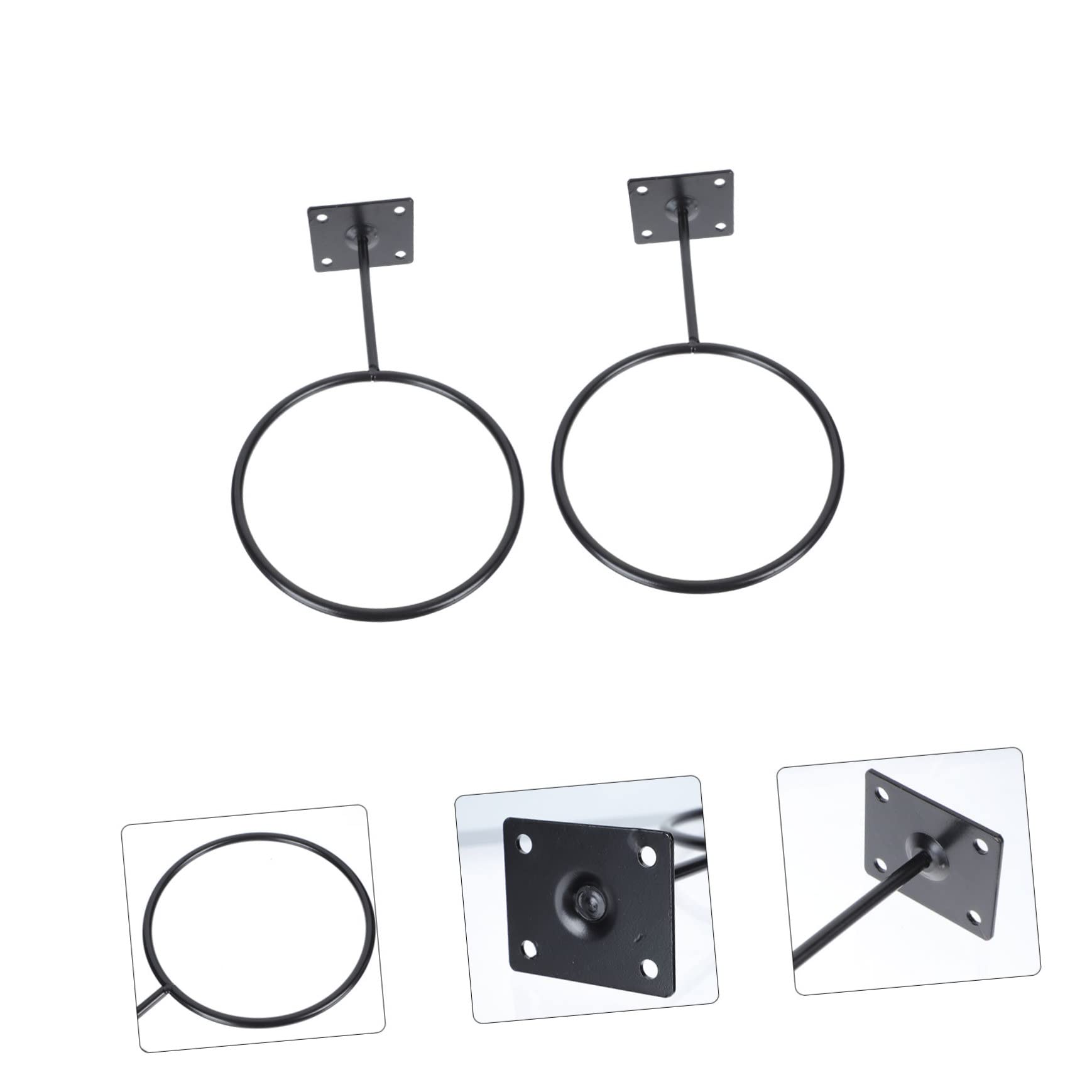 Kisangel Titular De La Pelota Peana Monitor Canastas Baloncesto Soporte De Bola Porta De Garaje Bastidores De Bolas Soportes para Tapones De Pared Planchar Black