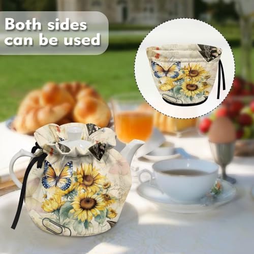 Image of Tea Cosy Keep Warm Butterfly Post Teapot Protective Cover Durable Insulated Tea Kettle Dust Cover for Teapots Breakfast Pot Tabletop Kitchen Accessories