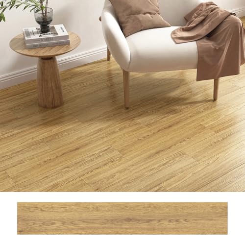 Decotalk Peel and Stick Wood Flooring Vinyl Wood Flooring Planks - Peel and Stick Waterproof Floor Tiles 18-Pack 26 Sq.Ft Maple Wooden Look Tile for Bathroom Kitchen Bedroom