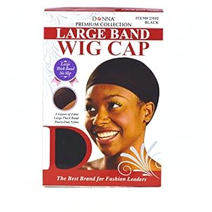 Donna Premium Collection Large Band Wig Cap Black 100 pieces 23102