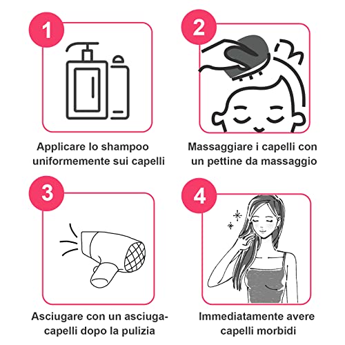 Foto von 【Phantasy】Kopfhaut Massagebürste, Shampoo Silikon Haarbürste für Peeling und Kopfmassage verwendet werden, um die Durchblutung der Kopfhaut zu verbessern, Rosarot