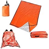 2-Person Emergency Sleeping Bag, Ultra Lightweight Waterproof Thermal Bivvy Sack Cover, XL Emergency...