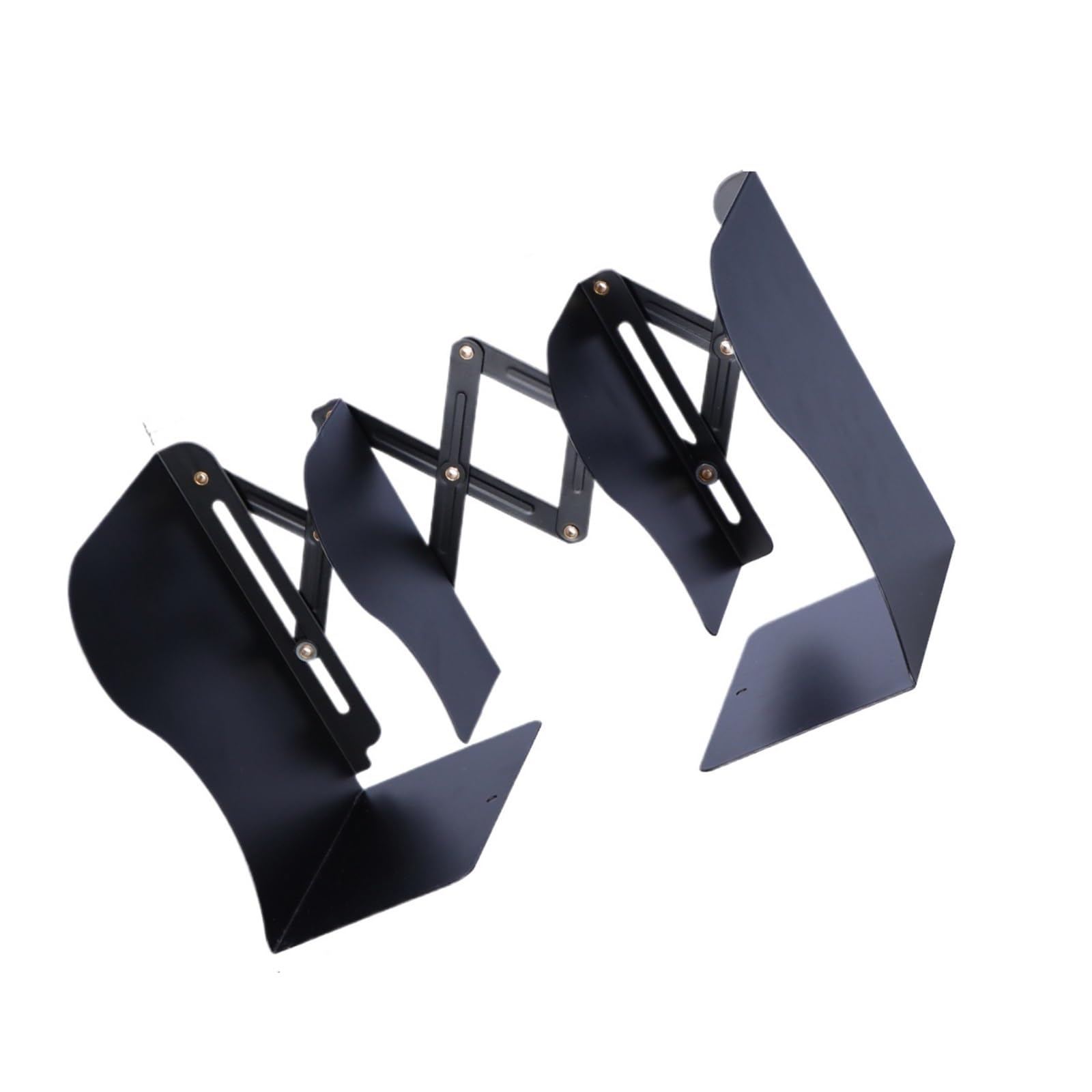 Verstellbare Buchstützen, Verstellbare, erweiterbare Buchstützen aus Metall, Schwarz und Weiß, 150 x 190 x 105–430 mm(Black)