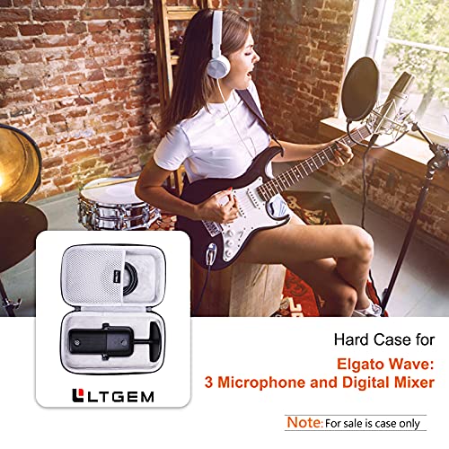 L Ltgem Hard Carrying Case For Elgato Wave: 3–Usb Condenser Microphone And Digital Mixer-Storage Protective Bag #TOP6