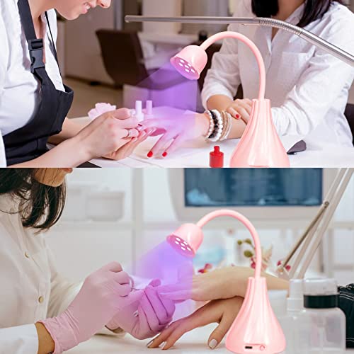 Aoraem Nail Lamp Led 18W Gooseneck Nail Dryer Quick Dry Flash Cure Mini Nail Light Portable Lamps For For Gel Polish Lotus 360 Rotatable Nails Extension Gel Curing Lamp For Diy Home Nails Art Tools #TOP6