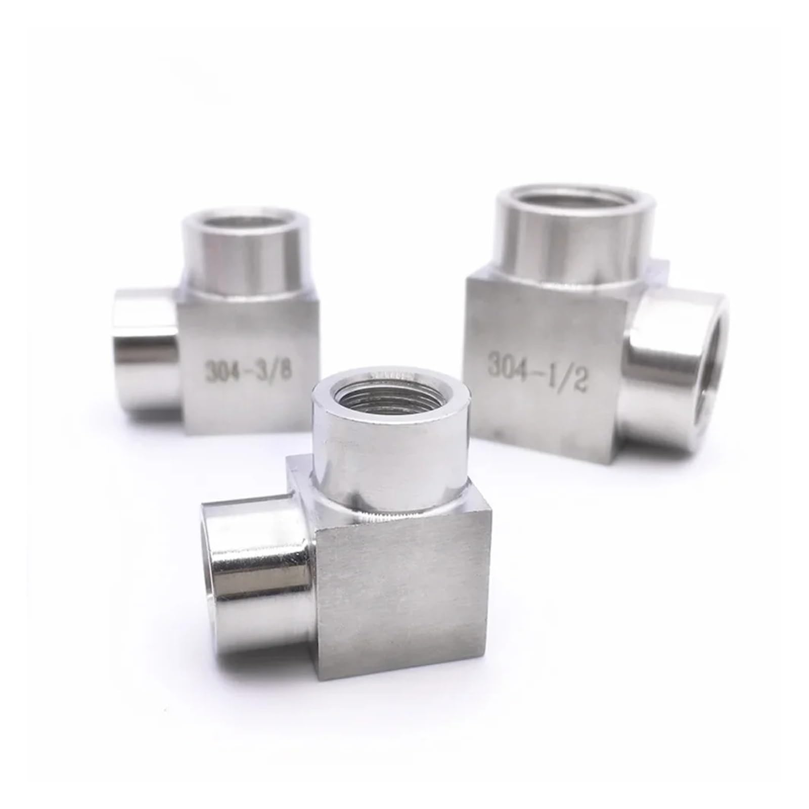 1pcs High Presssue 1/8-1in BSP NPT Elbow Angle 90 Degree Coupler SUS304 Pipe Fitting(Female to Female-NPT,3/8in)