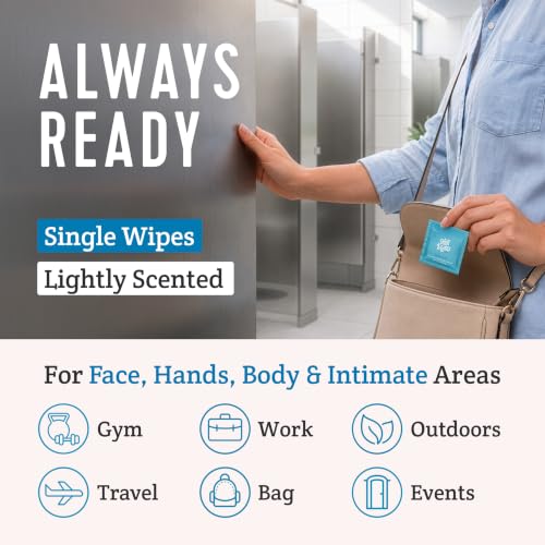 Image of Stall Mates - Flushable Wipes, Individually Wrapped, Travel Friendly, Scented with Cucumber, Vitamin-E & Oat, (30 on-the-go singles)