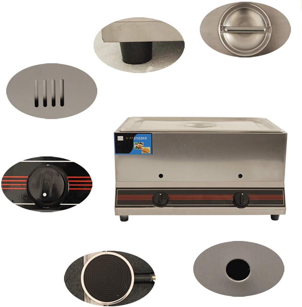 Gas Deep Fryer 22L Double Cylinder Large Capacity Deep Fryer Stainless Steel Material Infrared Heating Burner，Single Cylinder