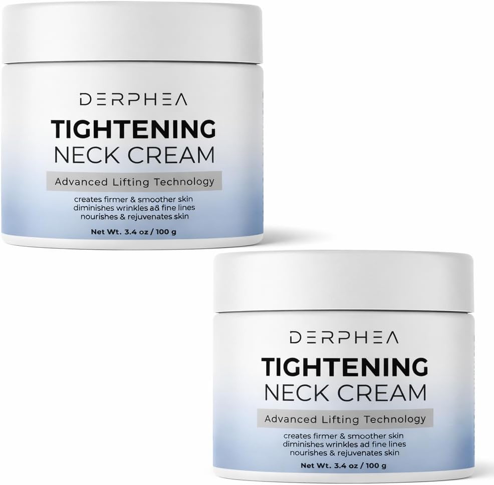Neck Tightening Cream: Tighten and Lift Neck Cream For Tightening and Firming, Fine lines, Loose & Sagging On Face, Decollete & Other Skin Areas - 1.7 Oz Pack of 2