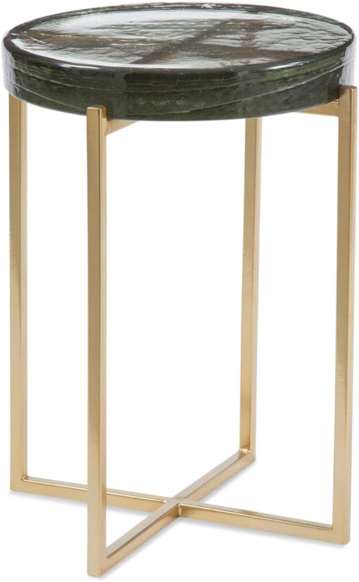 Bassett Mirror CompanyMarilee Metal and Cast Glass Accent Table in Gold