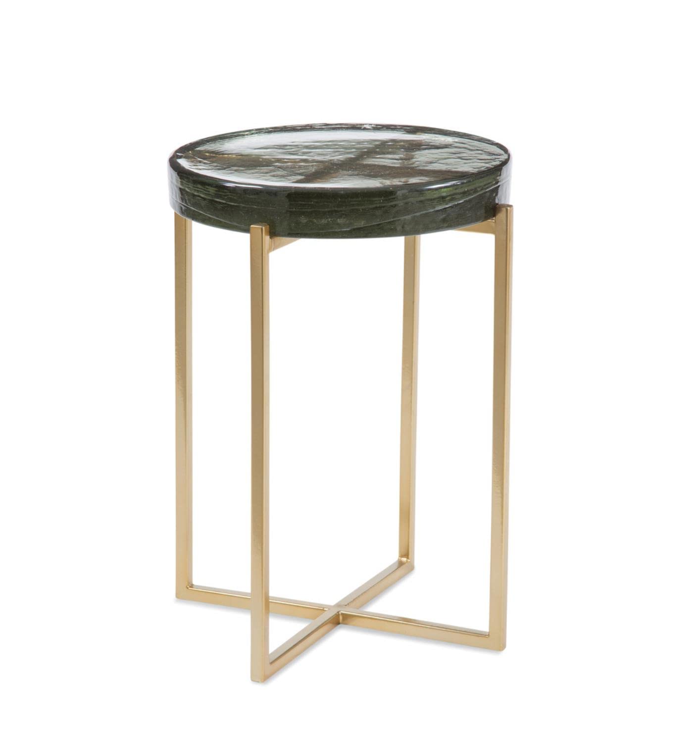 Bassett Mirror CompanyMarilee Metal and Cast Glass Accent Table in Gold