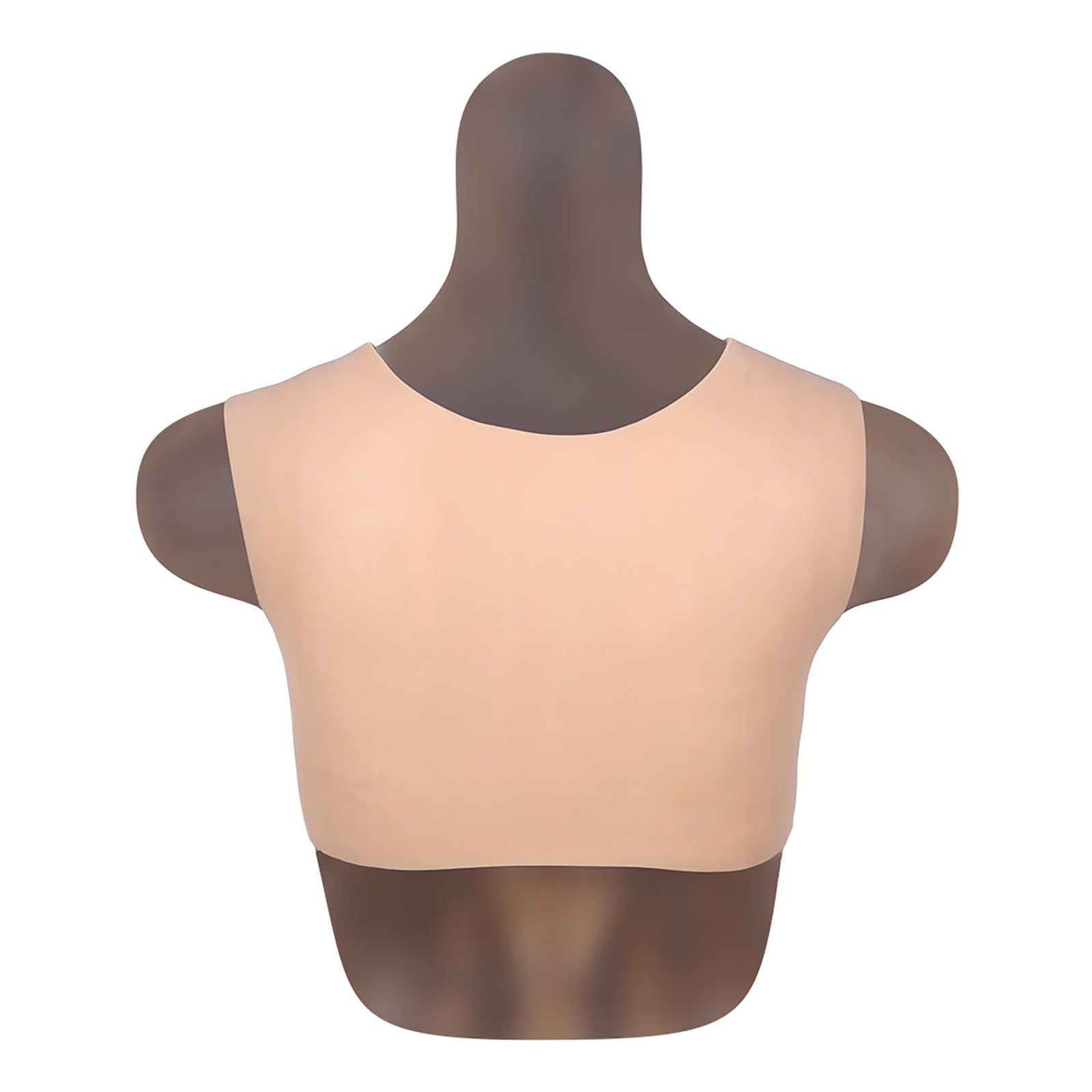 ALKANI Cuello Redondo de Media Longitud de Silicona Formas de Mama Falsos Pechos Realzadores de algodón de Relleno Adecuado para Mastectomía Prótesis de Halloween Navidad (Size : C~1200G)