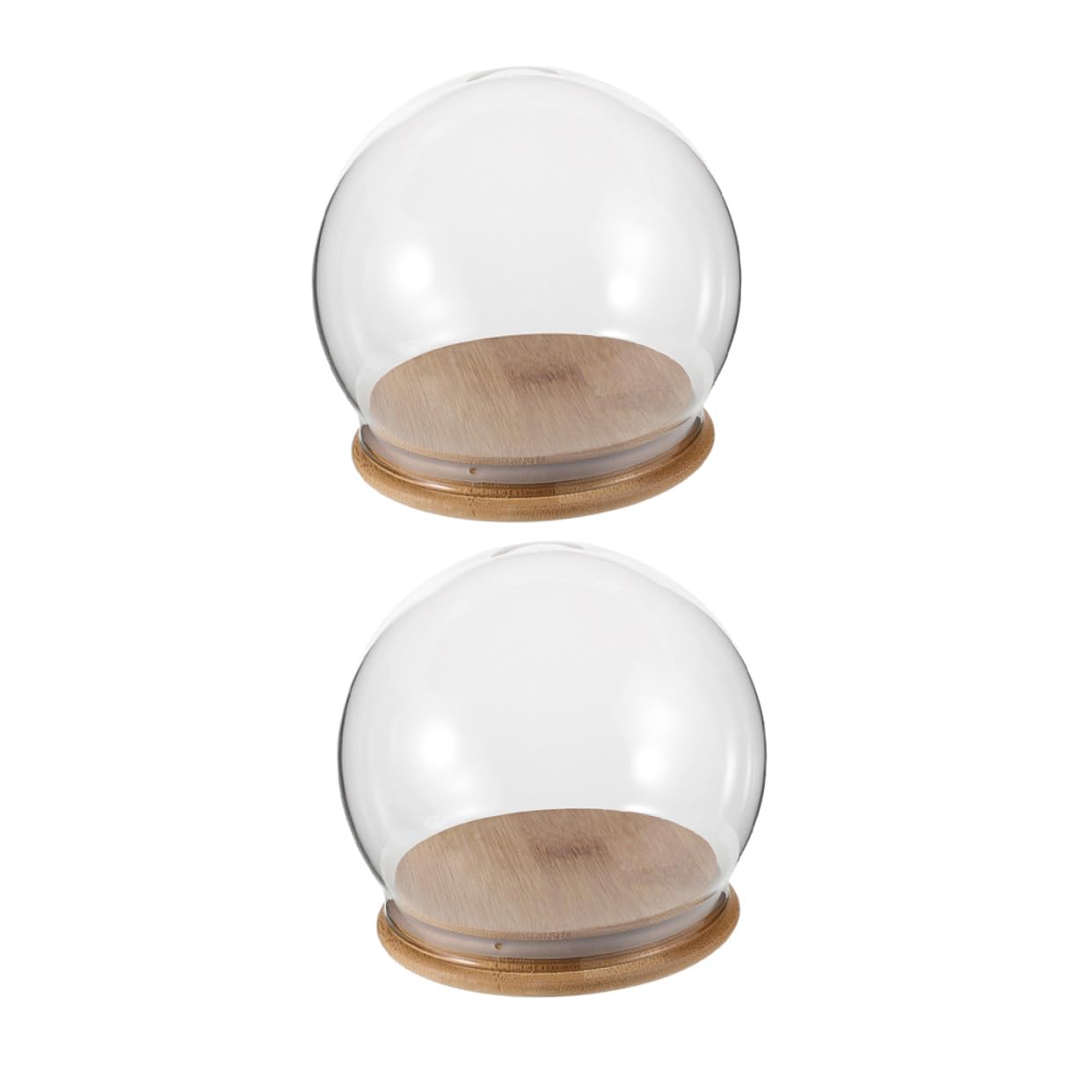 Vitrina expositora de cristal premium y bambú natural para proteger flores y figuras de colección