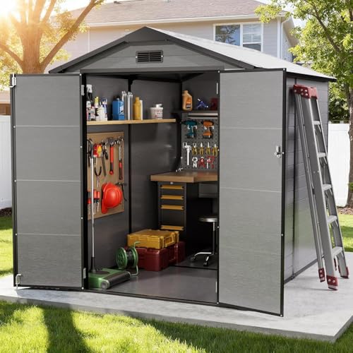 Ruelyn 6x8 FT Plastic Outdoor Storage Shed