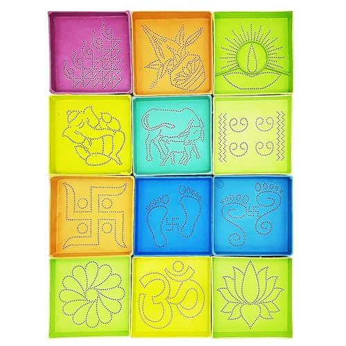 Ascension Set of 12 Different Design Draw Rangoli Making Kit Rang...