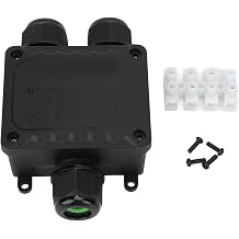 3 Way Y Type Outdoor Junction Box, IP68 Cable Connector with Screw Holes, PA66 and Silicone, for Home Outdoor Wiring