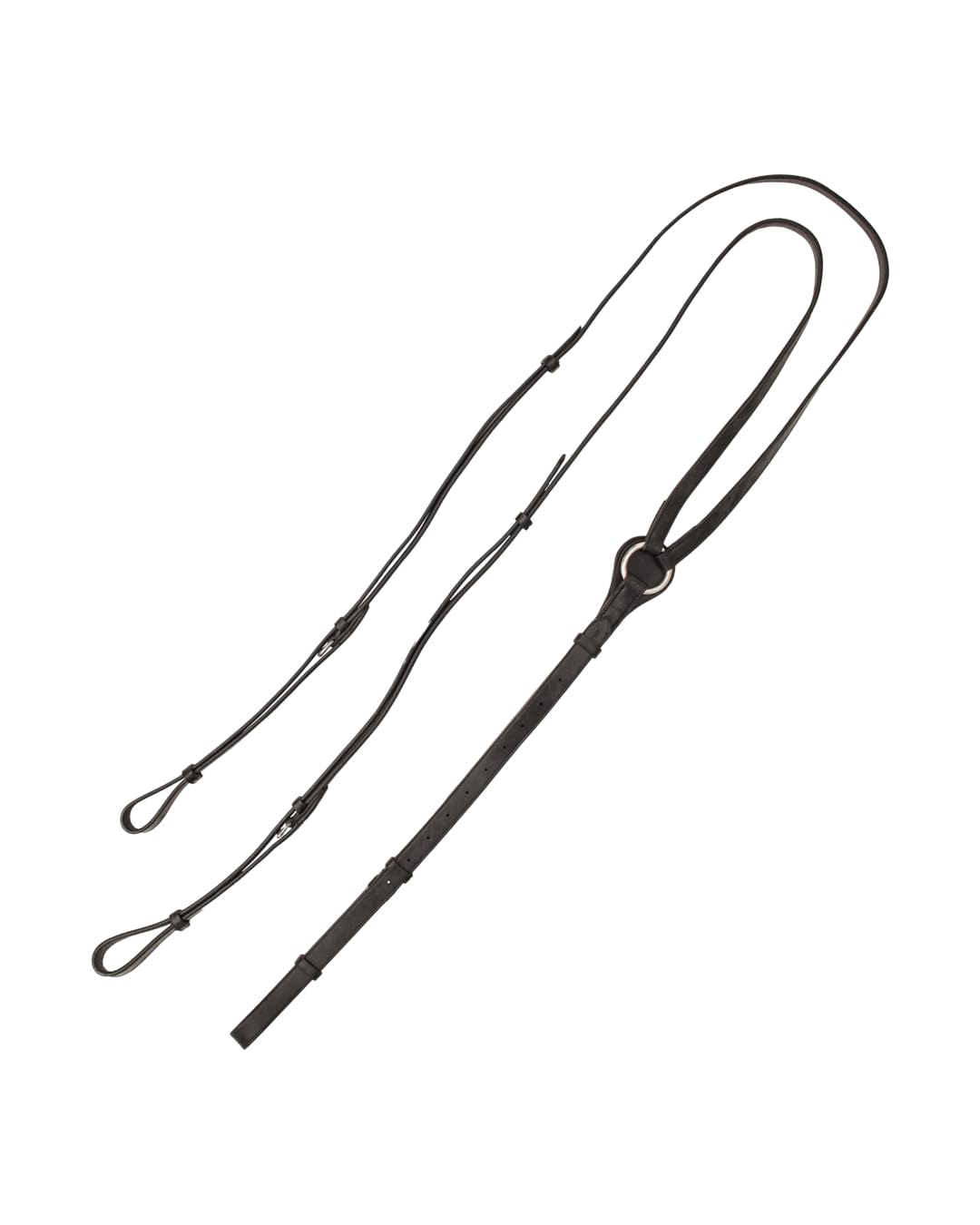 4Horses Dreieckszügel, verstellbare Hilfszügel aus Leder mit unterlegtem Bruststück, für Longieren und Dehnungshaltung
