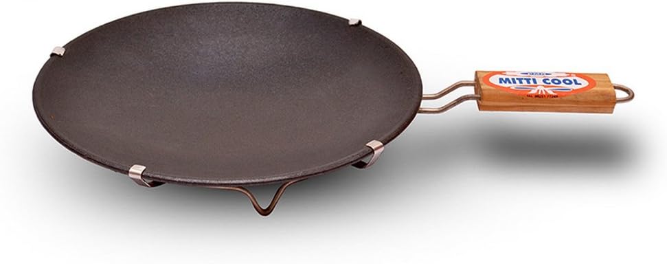 Mitticool Clay Non stick Tawa - Black, 10inch