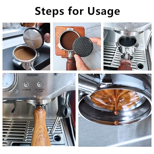 NEOUZA V4 Espresso-Pucksieb, 0,8 mm dick, Wabengeflecht, doppellagig, schwarze Schutzbeschichtung für Kaffeesiebträgerkorb (2, Silber… – Ansicht 8