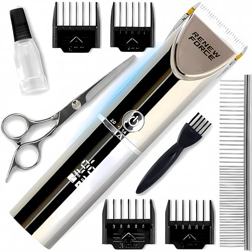 Retoo Hundeschermaschine Set mit 4 Aufsätzen, 6 Längenanpassungen & Turbo-Funktion, Leise, Wiederaufladbar, Elektrische Tierhaarschneidemaschine für Hund & Katze – Ideal für Fellpflege