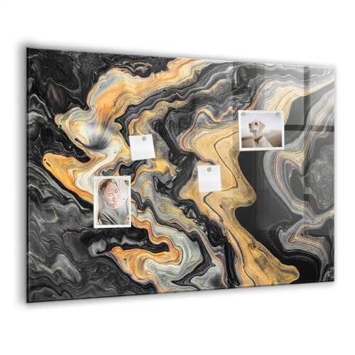 Tableau magnétique verre trempé luxe marbre doré 100x70cm, un design moderne raffiné