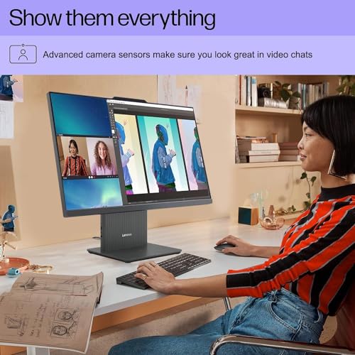 Image of Lenovo IdeaCentre 27 inch All-in-One Desktop Computer, FHD Touchscreen Display (110Hz Refresh Rate), 10-Core Intel Core i7 13620H, 16GB DDR5 RAM, 1TB PCIe SSD, WiFi 6, RJ45, Win 11, Keyboard & Mouse