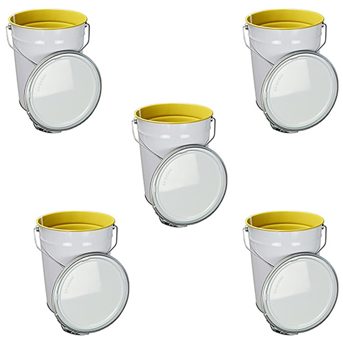 ITP Packaging 15 Litre Metal Pail Bucket Drum with Lid & Ring Closure, UN Approved, Lacquered Interior for Water Based Products (5)