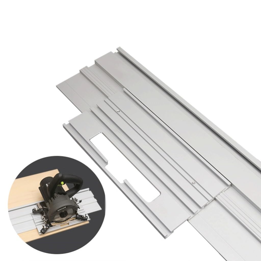 Zestaw prowadnic piły tarczowej Piły gąsienicowe Aluminiowe szyny prowadzące Narzędzia, do stołu warsztatowego do obróbki drewna Zestawy narzędzi ręcznych(0.8M and 5inch base)