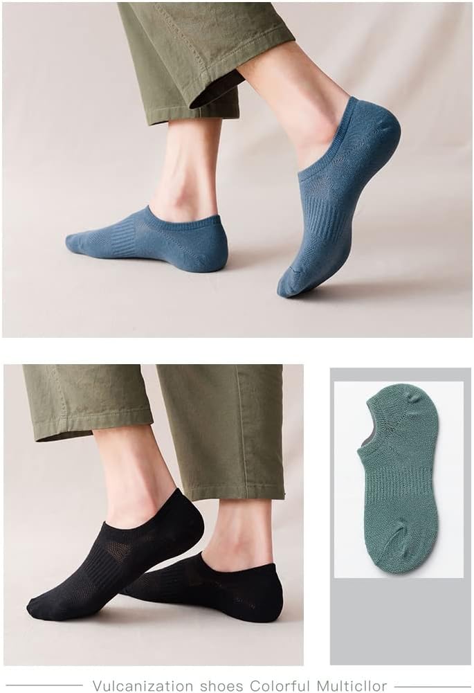 10 Pairs/Lot Men Boat Socks Cotton Spring Striped Silicone Male SoftShort