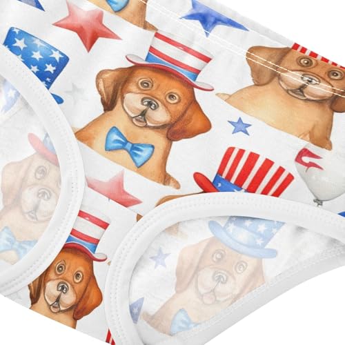 Watercolor Brown Dogs White Little Girl Panties Toddler Girls Underwear Cotton Print Kids Undies Briefs 2t4