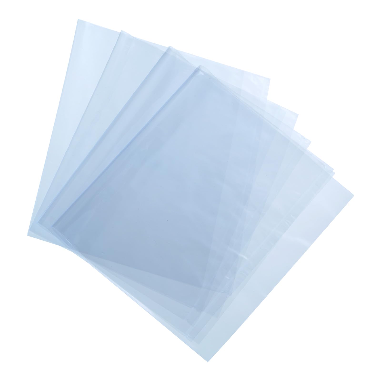 uxcell 100Pcs 12x8 Inch Shrink Wrap Bags, Blue Clear PVC Heat Shrink Wrap for Gift Basket, Bath Soaps, Candles and Homemade DIY Projects