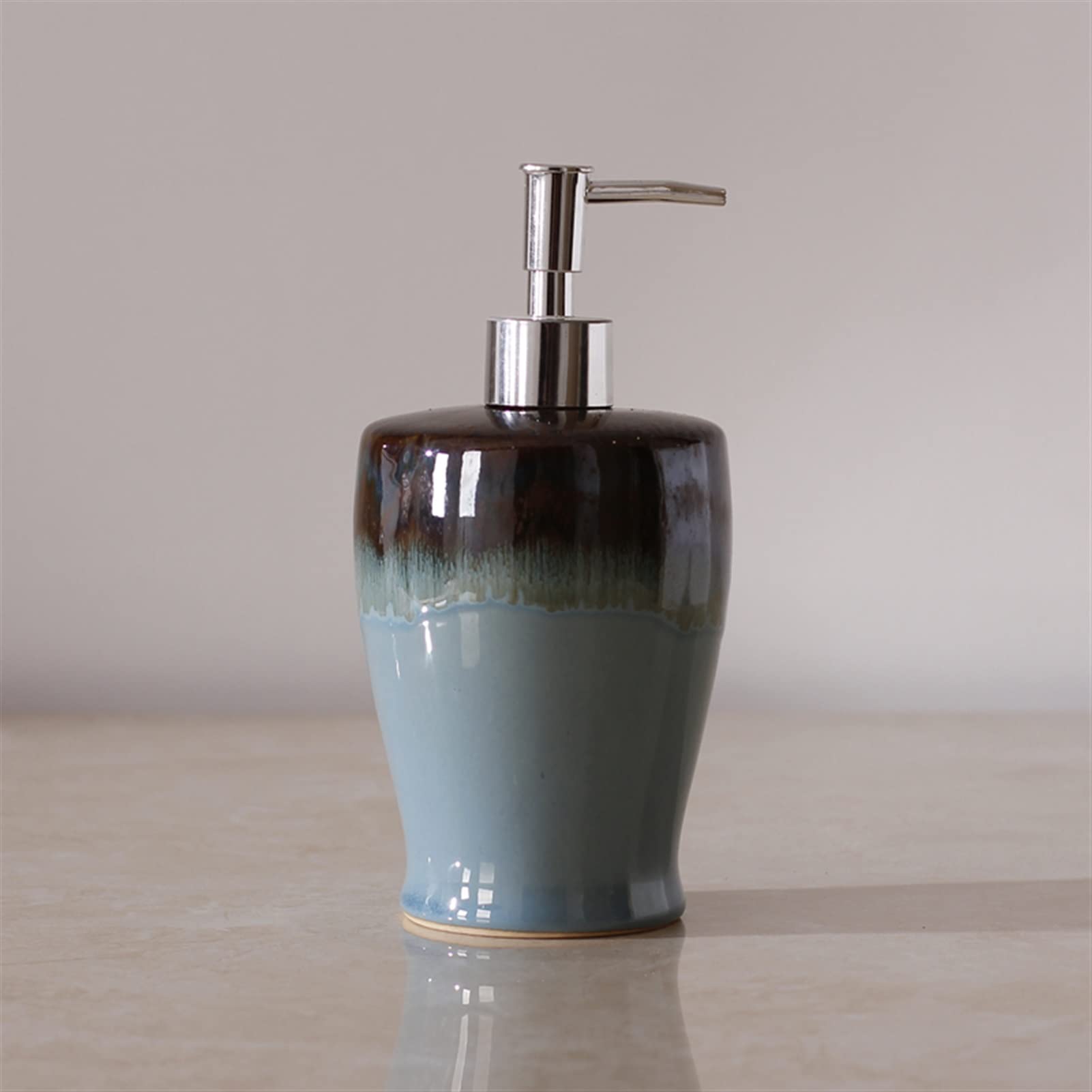 Dispenser per Bottiglia in Ceramica con Colori sfumati, Sapone per Le Mani, Shampoo Portatile, lozione, Prodotti per Il Bagno, Pompa.,