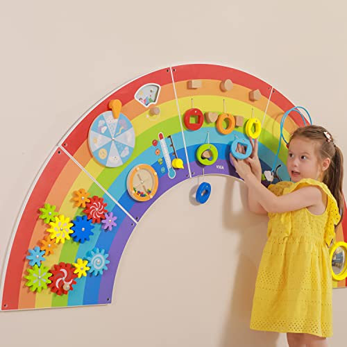 Wall Activity Panel Rainbow Viga Toys : jeu mural bois durable - 5
