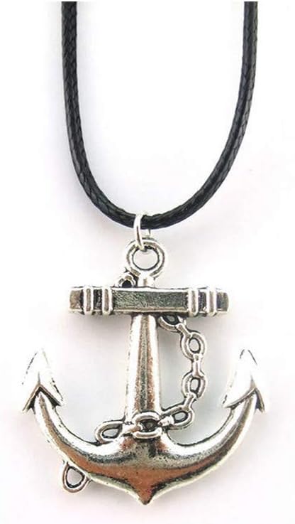 Jewelry tycoonNautical anchor and rope charm choker on leather cord, anchor choker, genuine leather, leather choker, charm choker, larry stylinson