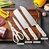 GOODA-Knife-Set-with-Block4-Pieces-High-Carbon-Stainless-Steel-Kitchen-Knife-set-Dishwasher-Safe-with-Sharp-Blade-Forged-Triple-Rivet-Ergonomic-HandleWhite GOODA Knife Set with Block,4 Pieces High Carbon Stainless Steel Kitchen Knife set Dishwasher Safe with Sharp Blade Forged Triple Rivet Ergonomic Handle,White