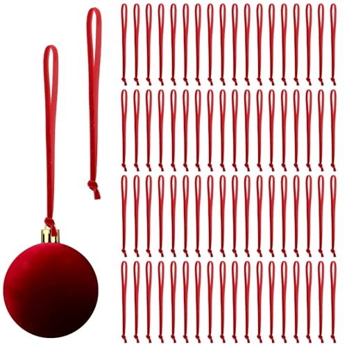 Tanlade 200 Pieces Red Christmas Ornament Ribbon Hangers Velvet 10.6...