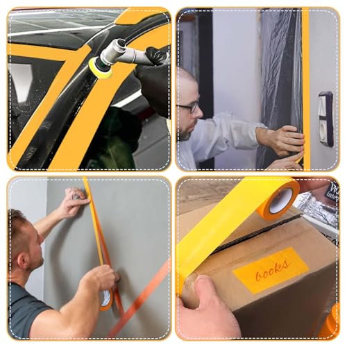 Funtery 9 x Rollen Goldband Klebeband, 6/8/10/12/15/18/20/24/30mm Malerkrepp Kreppband Kreppband Malerband Malerband Gold Papiertape Selbstklebend für Maler und Lackierer, Dekorative Autolackierung